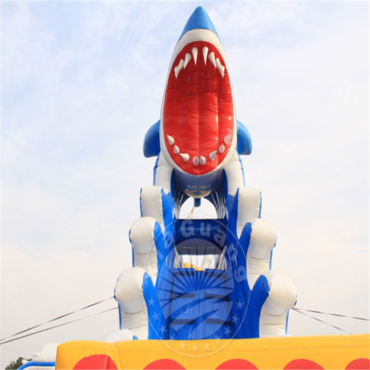 凉州充气大鲨鱼水滑梯